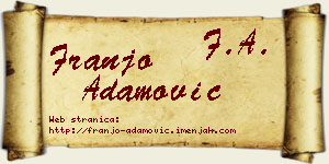 Franjo Adamović vizit kartica